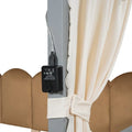 Gray Twin Bed with Arched Canopy and Trundle