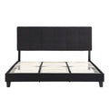 Tufted Headboard Black King Linen Bed