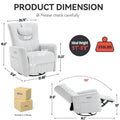 Beige Power Recliner Chair with 270° Swivel, Rocking Function, Lumbar & Neck Support Pillow, USB and Type-C Charging Ports