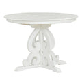Vintage White 5-Piece Wooden Dining Set with Extendable Table and 4 Chairs