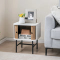 Gymax Set of 2 Compact Modern Nightstands with Sliding Drawer