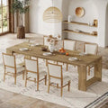 86.61-Inch Extra Long Wooden Dining Table for 6 to 8 People