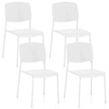 Set of 4 Stackable Dining Chairs with Ergonomic Backrest and Spacious Seat by Gymax