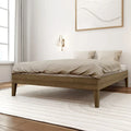 Full-Size Platform Bed with Plank and Beam Design