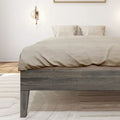 Full-Size Platform Bed with Plank and Beam Design