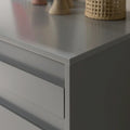 Modern 6 Drawer Dresser with Channeled Front Design
