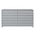 Modern 6 Drawer Dresser with Channeled Front Design
