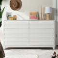 Modern 6 Drawer Dresser with Channeled Front Design