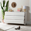 Modern 6 Drawer Dresser with Channeled Front Design