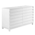 Modern 6 Drawer Dresser with Channeled Front Design