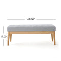 Christopher Knight Home Saxon Mid-Century Tufted Fabric Ottoman Bench - 43" L x 15.75" W x 17" H