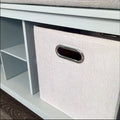 John Louis Home Grey Solid Wood Entryway Bench with Dual Shoe Storage and One Bin