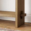 Nathan James Virgo Farmhouse 2-Tier Console Table with Wire-Brushed Wood Finish
