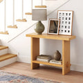 Nathan James Virgo Farmhouse 2-Tier Console Table with Wire-Brushed Wood Finish