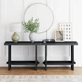 Nathan James Virgo Farmhouse 2-Tier Console Table with Wire-Brushed Wood Finish