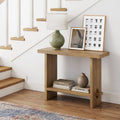 Nathan James Virgo Farmhouse 2-Tier Console Table with Wire-Brushed Wood Finish