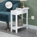 American Heritage Flip Top End Table with Charging Station and Shelf by Convenience Concepts