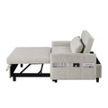 Convertible Sofa Bed Loveseat with Adjustable Backrest, Storage Pockets, and 2 Soft Pillows