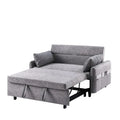 Convertible Sofa Bed Loveseat with Adjustable Backrest, Storage Pockets, and 2 Soft Pillows