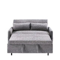 Convertible Sofa Bed Loveseat with Adjustable Backrest, Storage Pockets, and 2 Soft Pillows