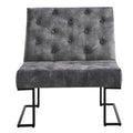 Corvus Savannah Tufted Velvet Lounge Chair with Upholstered Accent