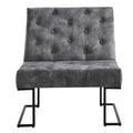 Corvus Savannah Tufted Velvet Lounge Chair with Upholstered Accent
