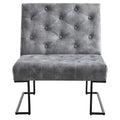 Corvus Savannah Tufted Velvet Lounge Chair with Upholstered Accent