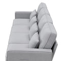 Merax 104 Modern 4-Seater Linen Sofa with Armrest Pockets and 4 Pillows - Minimalist Design