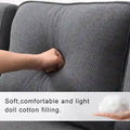 Merax 104 Modern 4-Seater Linen Sofa with Armrest Pockets and 4 Pillows - Minimalist Design
