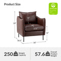 Set of 2 Jaime Modern Vegan Leather Accent Chairs with Metal Legs by HULALA HOME