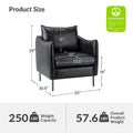 Set of 2 Jaime Modern Vegan Leather Accent Chairs with Metal Legs by HULALA HOME