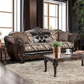 Rend Classic Faux Leather Tufted Sofa with Rolled Arms by Furniture of America