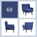 Contemporary Linen Button-Tufted Accent Chair