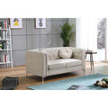 Velvet Button-Tufted Pompano Loveseat