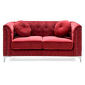 Velvet Button-Tufted Pompano Loveseat