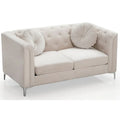Velvet Button-Tufted Pompano Loveseat
