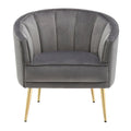 Randolf Velvet Accent Chair in Silver Orchid