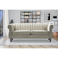 Charlot Velvet Chesterfield Sofa with Rolled Arms