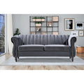 Charlot Velvet Chesterfield Sofa with Rolled Arms