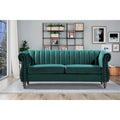 Charlot Velvet Chesterfield Sofa with Rolled Arms
