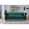 Charlot Velvet Chesterfield Sofa with Rolled Arms