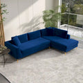 Mae Velvet Corner Sectional Sofa in Mid-Century Modern Style