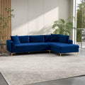 Mae Velvet Corner Sectional Sofa in Mid-Century Modern Style