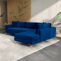 Mae Velvet Corner Sectional Sofa in Mid-Century Modern Style