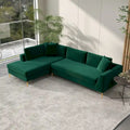 Mae Velvet Corner Sectional Sofa in Mid-Century Modern Style