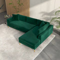 Mae Velvet Corner Sectional Sofa in Mid-Century Modern Style