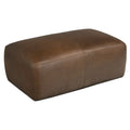 Poly & Bark Denver Leather Ottoman - Authentic Full Grain Italian Leather