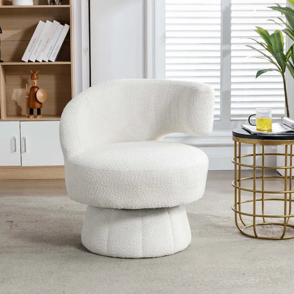 360-Degree Swivel Cuddle Barrel Accent Chairs with Plush Upholstery