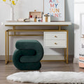 Contemporary S-Shape Ottoman Makeup Stool and Footrest for Living Room and Bedroom