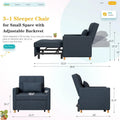 AECOJOY 3-in-1 Convertible Sleeper Sofa Chair with Pillow and Adjustable Backrest